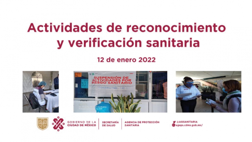 Actividades de reconocimiento y verificación sanitaria realizadas el 12 de enero de 2022
