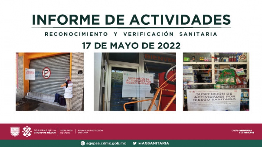 Actividades de reconocimiento y verificación sanitaria realizadas el día 17 de mayo de 2022