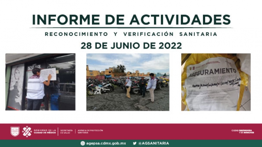 Actividades de reconocimiento y verificación sanitaria realizadas el día 28 de junio de 2022