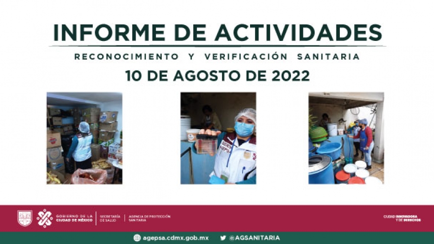 Actividades de reconocimiento y verificación sanitaria realizadas el día 10 de agosto de 2022