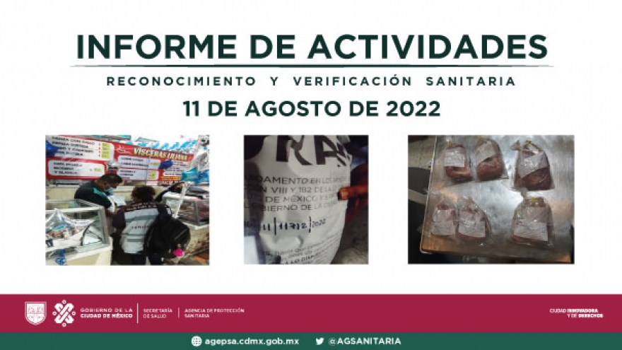 Actividades de reconocimiento y verificación sanitaria realizadas el día 11 de agosto de 2022