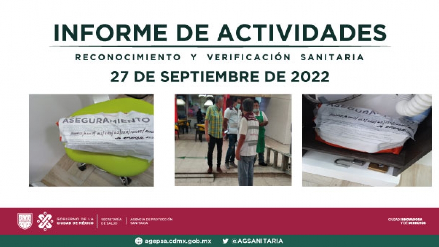 Actividades de reconocimiento y verificación sanitaria realizadas el día 26 de septiembre de 2022