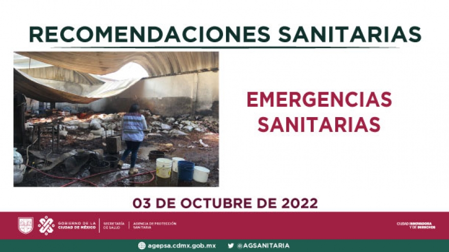 RECOMENDACIONES SANITARIAS EN EMERGENCIAS SANITARIAS - 03 DE OCTUBRE DE 2022