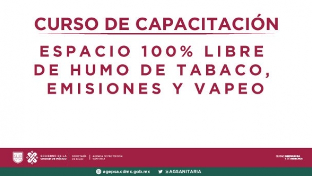 Curso de capacitación Espacio 100 % Libre de humo de tabaco, emisiones y vapeo