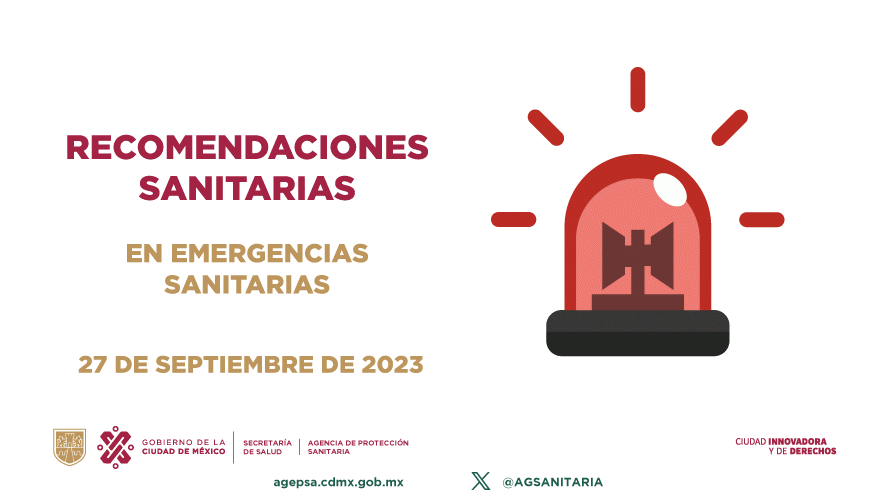 RECOMENDACIONES SANITARIAS EN EMERGENCIA SANITARIA, 27 DE SEPTIEMBRE DE 2023