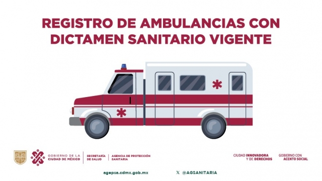 Registro de ambulancias con dictamen sanitario vigente