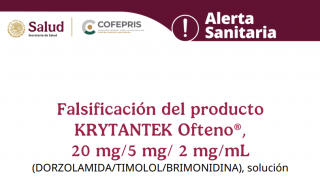 *Alerta Sanitaria sobre la falsificación del producto KRYTANTEK Ofteno®, 20 mg/5 mg/ 2 mg/mL (DORZOLAMIDA/TIMOLOL/BRIMONIDINA), solución.**