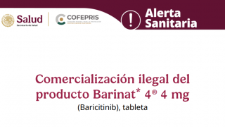 Alerta Sanitaia sobre la comercialización ilegal en sitios web del producto Barinat* 4® 4 mg (Baricinitinib) tabletas, por la empresa Access Pharma.