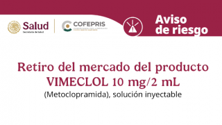 Aviso de riesgo por el retiro del producto VIMECLOL